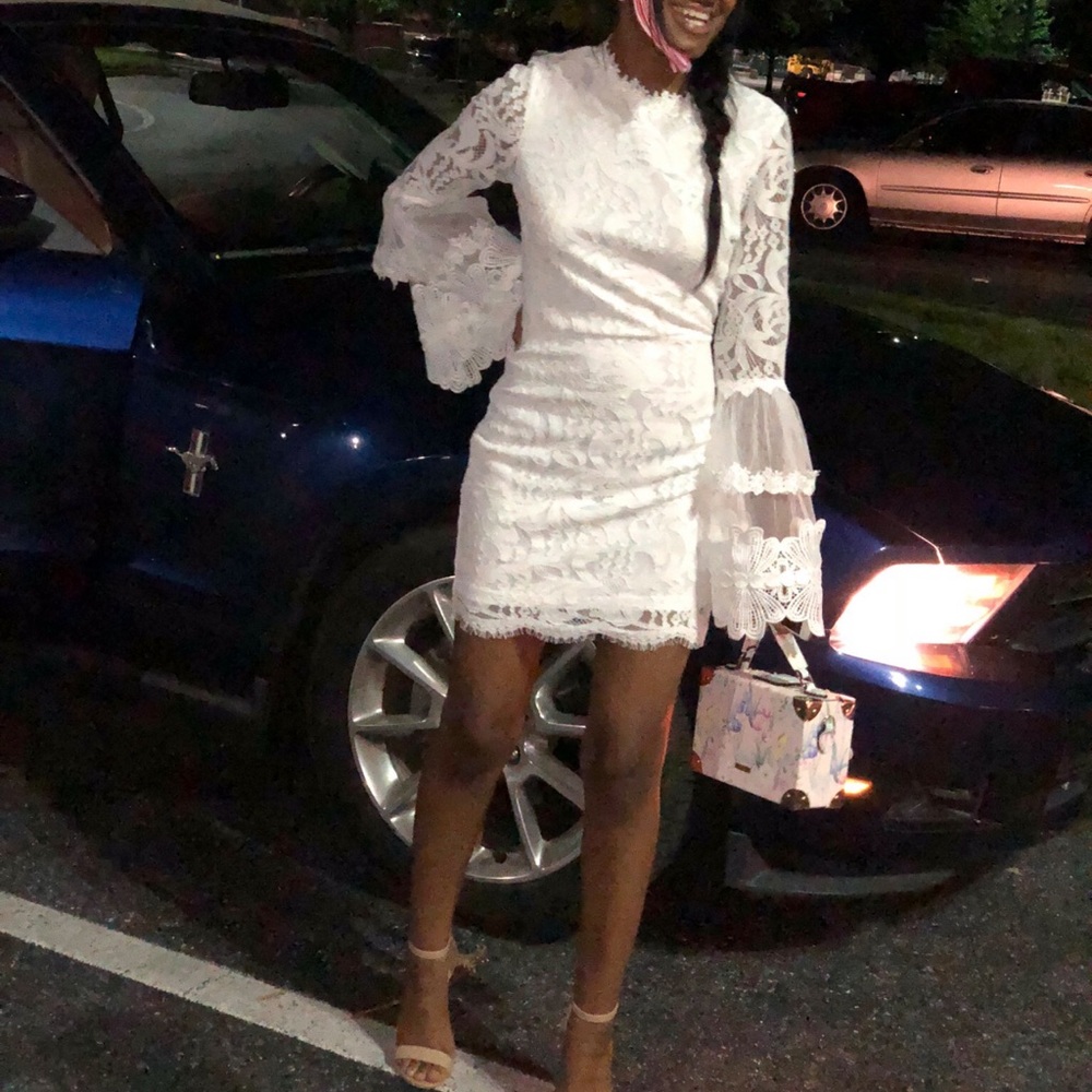 white lace dress